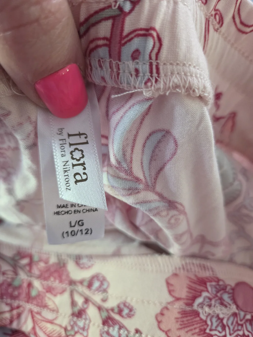 Flora Nikrooz Raspberry Short-Sleeve Top & Blush Floral Pajama Capri Pants NWT - Picture 8 of 8